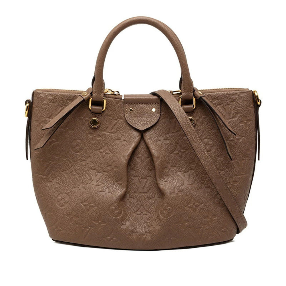 Louis Vuitton Monogram Empreinte Mazarine 2way Shoulder Bag Taupe Gray Leather